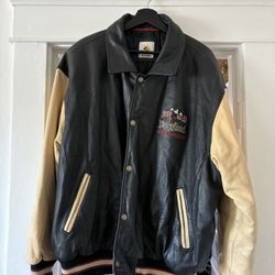 Vintage Disney Cast Member Millennium 2000 Leather Jacket XL Y2K Rare