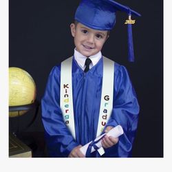 (Like New) Kindergarten Graduation Cap Gown With 2025/2026 Tassel, Certificate For Preschool Child Kid 