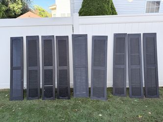 9 Black Vinyl Exterior Window Shutters