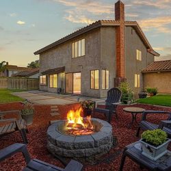 Fire  pit ring with bricks
