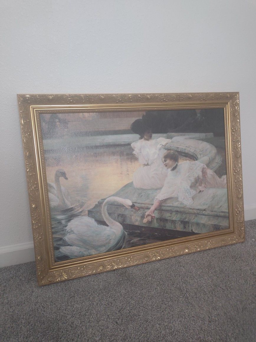 A canvas painting titled "The Swans" - $50.00 Or Best Offer