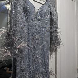 stunning silver-grey gown