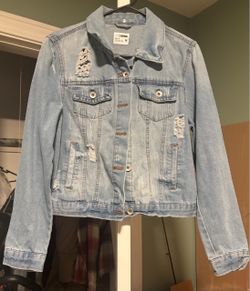 Ci Sono Distressed Denim Jacket Size M