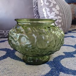 Vintage Crinkle Glass Bowl/Vase #E O  Brody Co