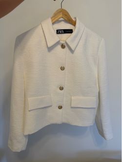 Zara Textured Tweed Jacket - Size XL (Never Worn)