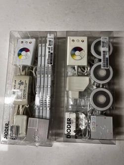 NEW IKEA DIODER LED Light Set Bundle – 4-Piece Strips & 4-Piece Pucks (2 Box Set)