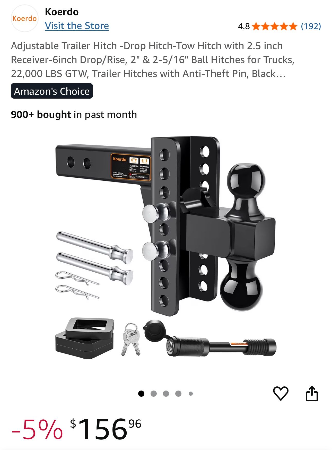 Koerdo Adjustable Trailer Hitch