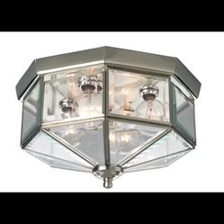 Progress Lighting 4-Light Brushed Nickel  Indoor/Outdoor 11-1/8 in. Flush Mount