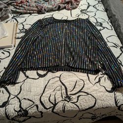 New Black Sequence Zip Up Jacket 