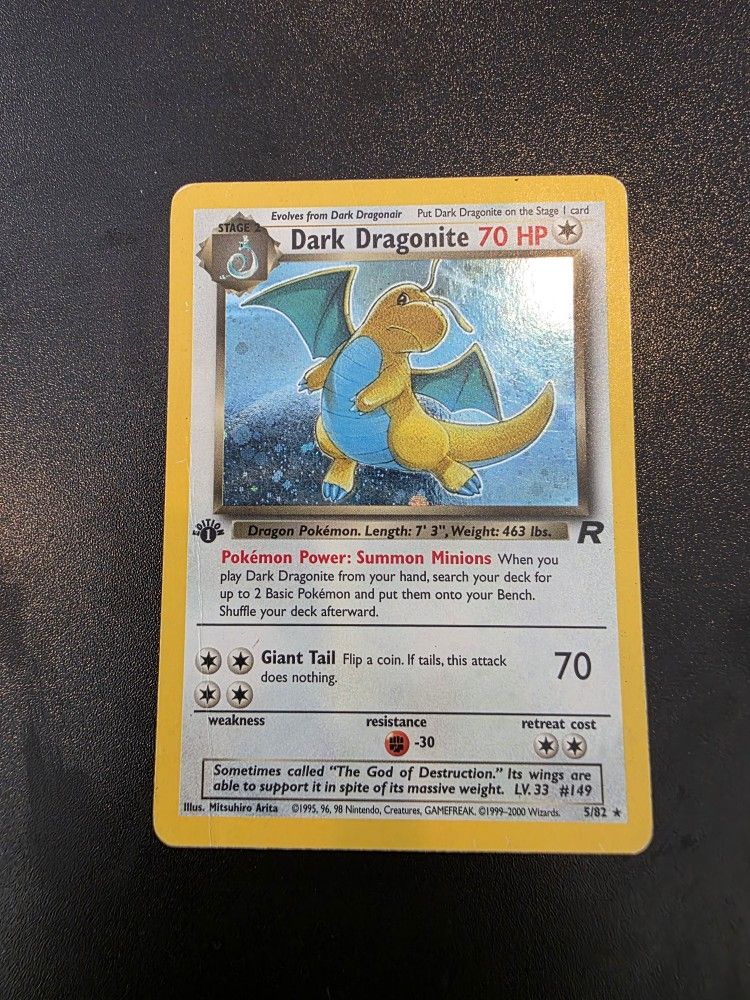 dark dragonite holographic card MP】Dark Dragonite No. 149 Holo | Team Rocket Vintage