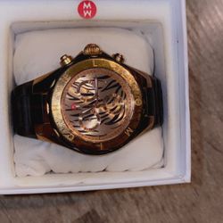 Black And Gold Michele Watch As Is Authentic $40 