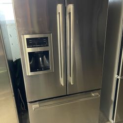 Viking Stainless Steel With Ice Maker French Door Fridge