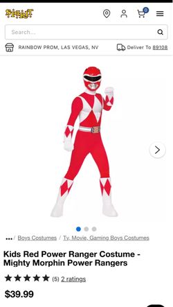 New! Kids Red Power Ranger Costume