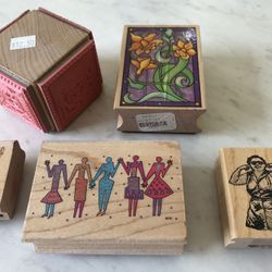 Set Of 5 Rubber Stamps