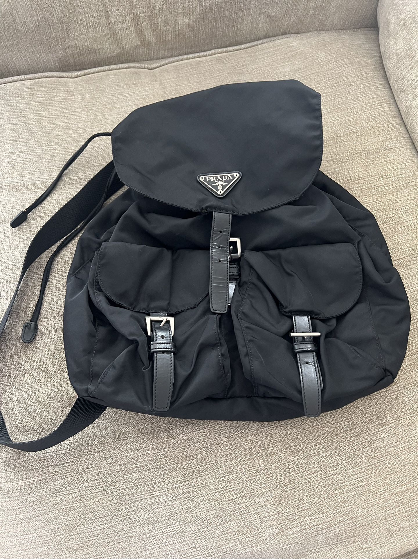 Authentic Prada Re-Nylon Drawstring Backpack