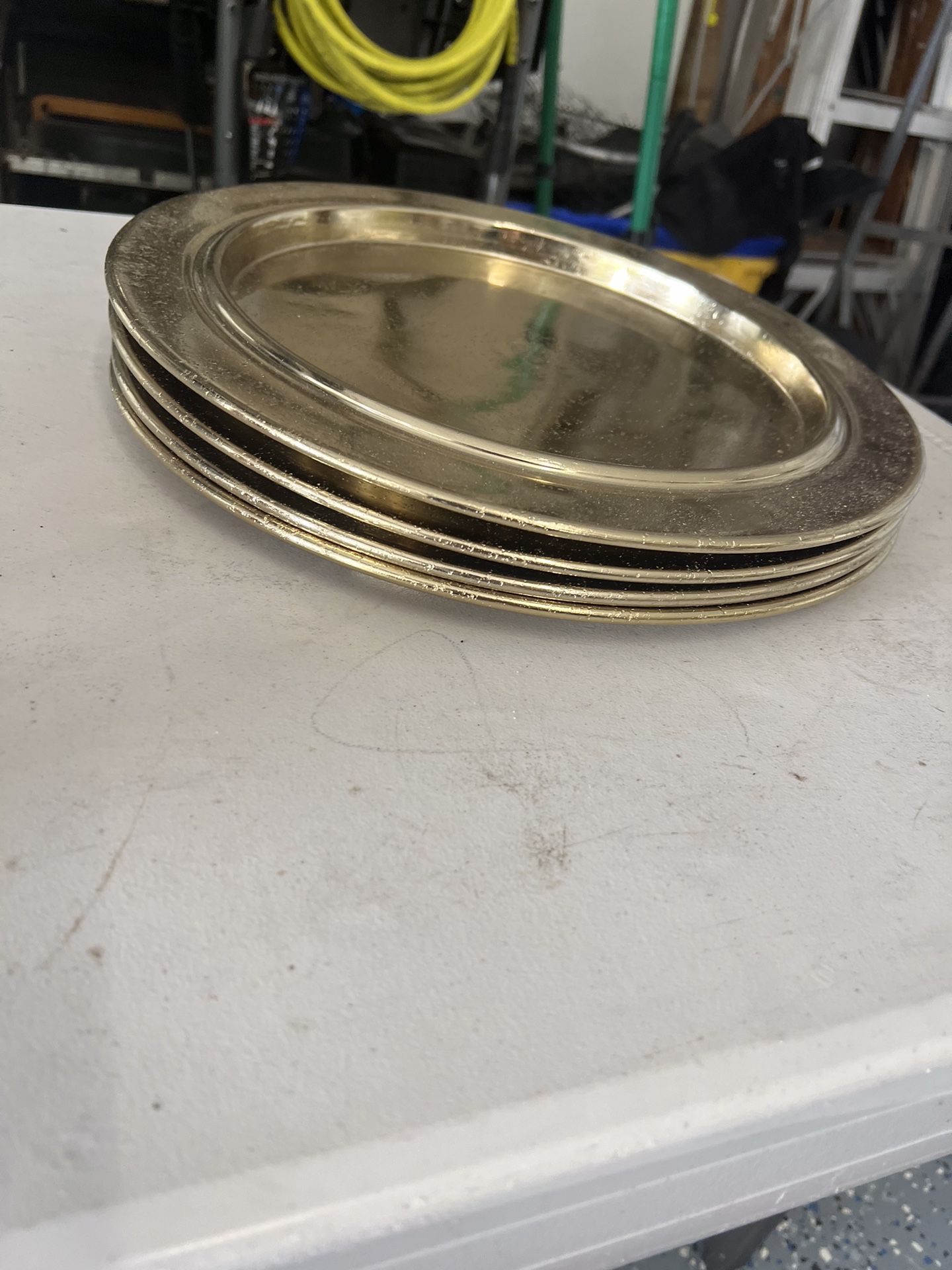 Pottery Barn Rustic Gold Chargers