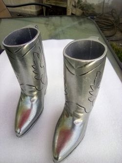 Vintage Cowboy Boot Pewter Cups