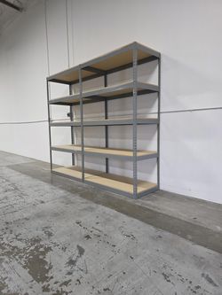 5 Tier Shelving 48 in W x 24 in D American Made Used Heavy Duty Steel Boltless Storage Racks Delivery Available