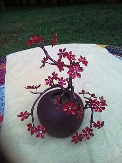 Vintage Bovano of Cheshire Floral Table Sculpture
