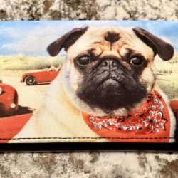 Vintage Rhinestone Embellished Wallet - Adorable Dog with Bandana!