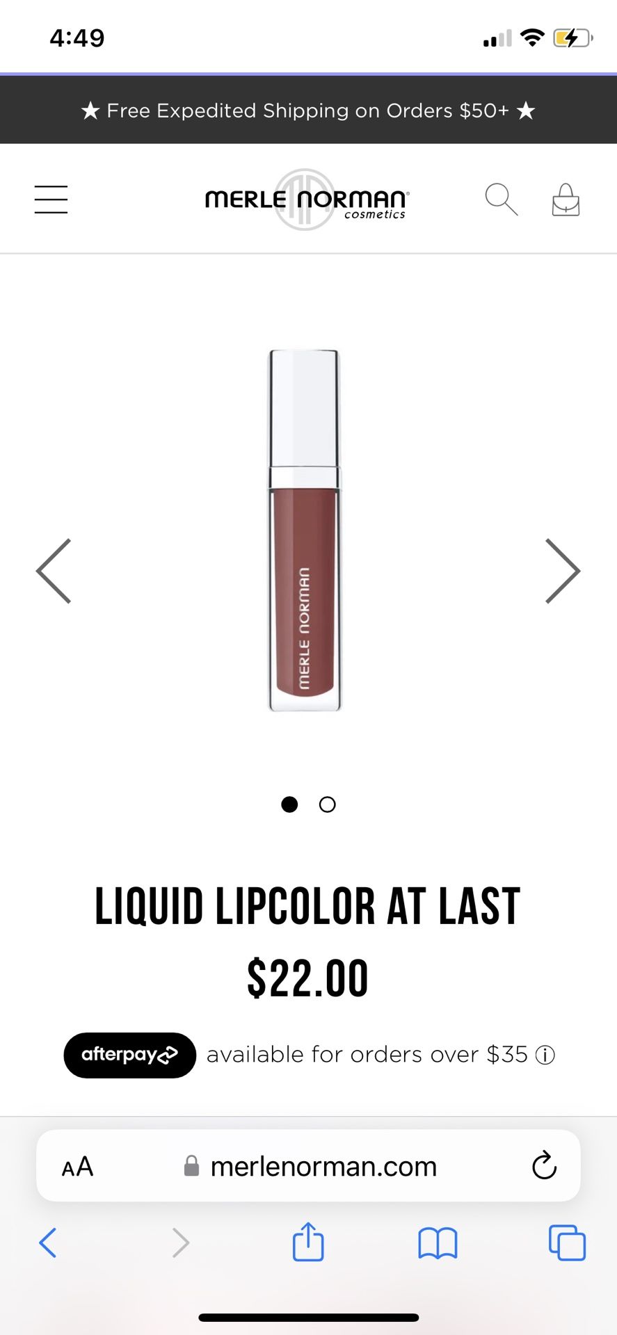 New! Merle Norman Liquid Lip Color At Last lip gloss .23oz