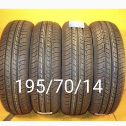 4   New Tires   For Sale   195/70/14      We Service Motorcycle Tires