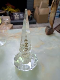 Hoya cut refracted crystal perfume bottle