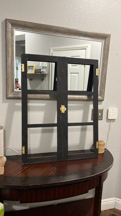 Black Wood Double Door Cabinet Doors