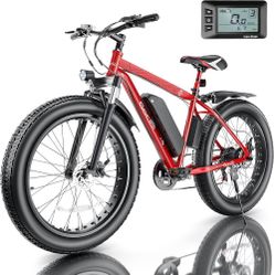New GOCIO 26" Fat Tire Electric Bike for Adults - 48V 750W Powerful Motor, 40 Miles Range, Dual Suspension, All-Terrain E-Bike  New in box AMAK00021  