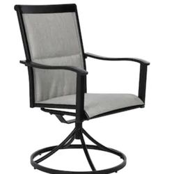 Style Selections Melrose Set of 2 Black Steel Frame Swivel Dining Chair with Gray Sling Seat 2 For $130