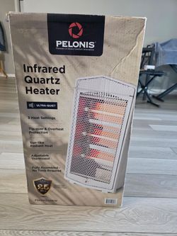 Pelonis 1500W Electric Quartz Radiant Heater with 3-Heat Settings (Model: PSH20Q3AWW, White)