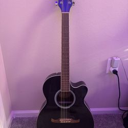 Fender Black Built In Tuner Acoustic Guitar 1/4 Cable Input With 