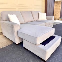 Gray Reversible Sectional Couch Sofa
