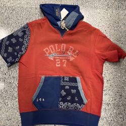 POLO RALPH LAUREN RED/BLUE HOODIE MEN’S SIZE XL NEW