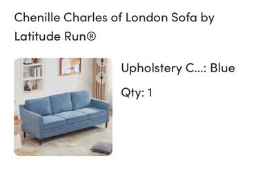 Light blue chenille couch (FREE)
