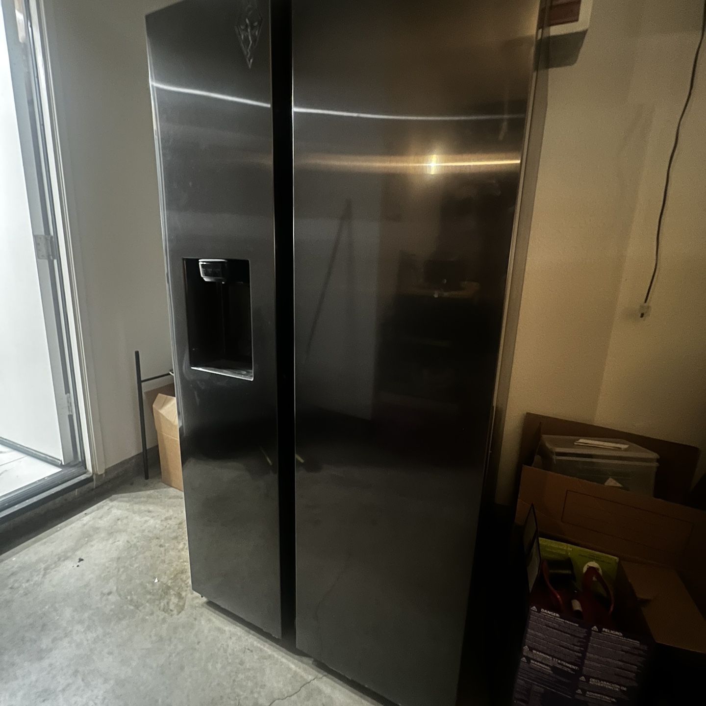 Refrigerator Stainless Steel Gray/ Black
