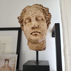 Italian Neo-Classic Bust of Greek Goddess Hyegia on Black Stand