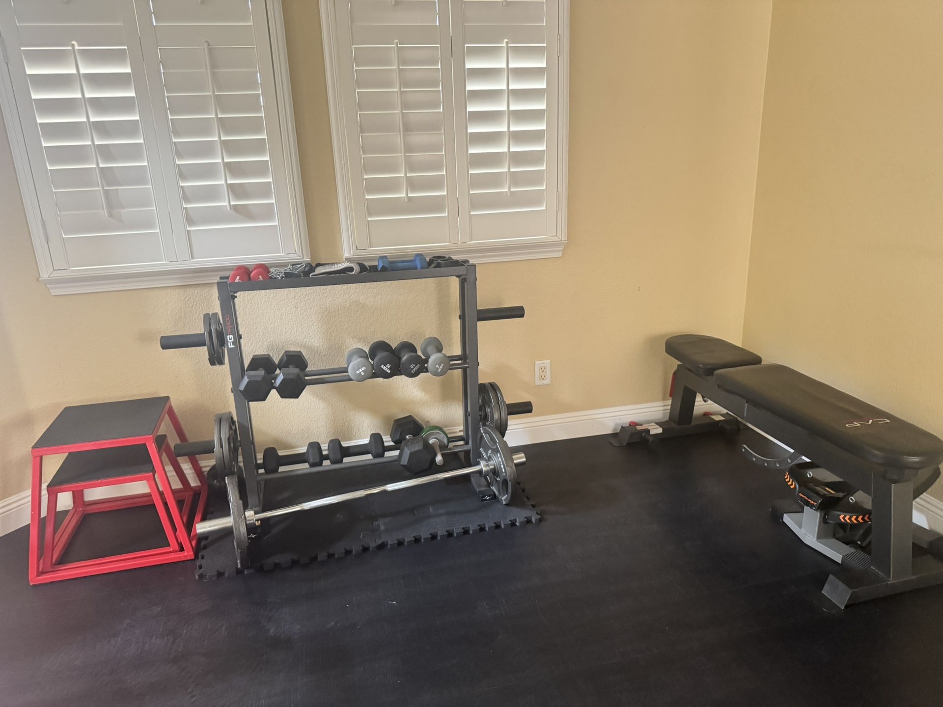 Complete Home Gym Set – Bench, Dumbbells, Barbell, Rack & More