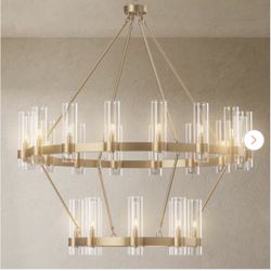Modern Chandelier 48 in. 24-Light Gold Wagon Wheel Chandelier for Dinning Room, Foyer, Living Room, Staircase