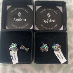 Small Silver Studs With Opal Sold Separately