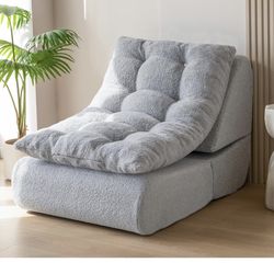 MAXYOYO Folding Sofa Bed, Convertible Chair Bed, Boucle Floor Sofa with Back Support, Portable Fold Out Sofa Couch Comfy Sleeper Bed for Living Room, 