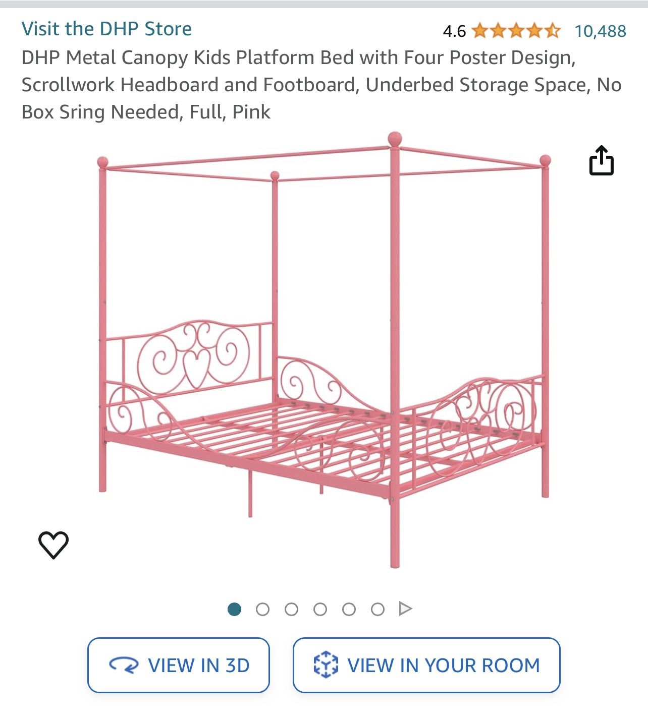 Full Sized  Bed Frame For $50 With Free Canopy