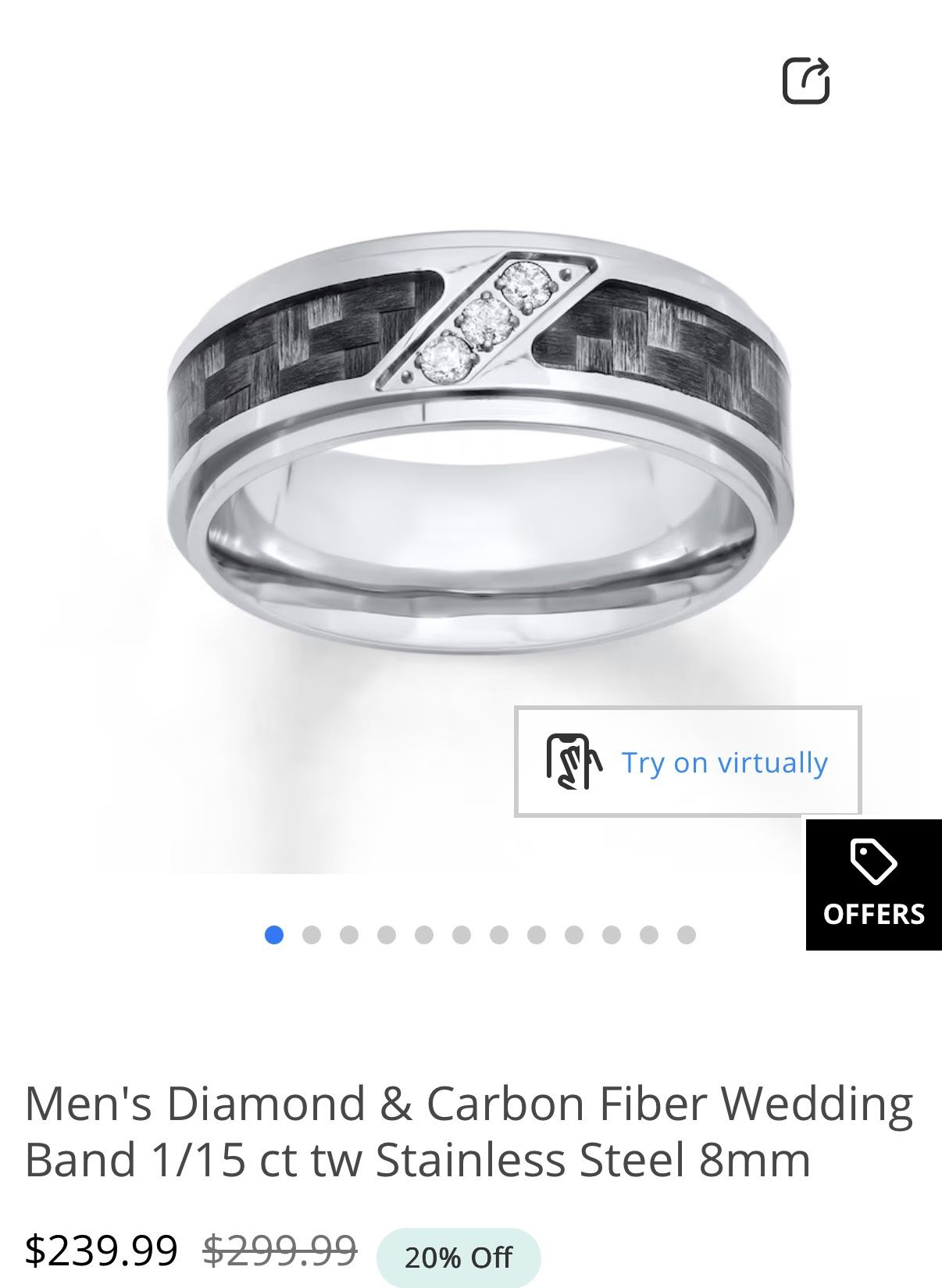 Size 10.5 Men’s Wedding Ring Diamond