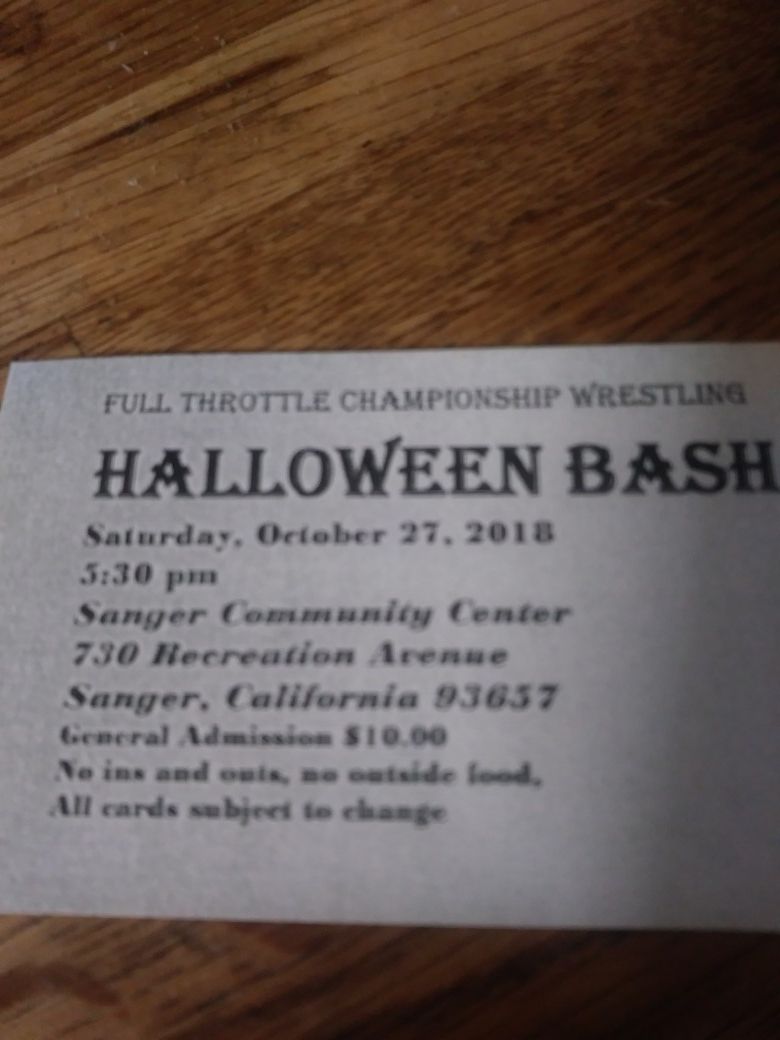 Pro wrestling show tickets