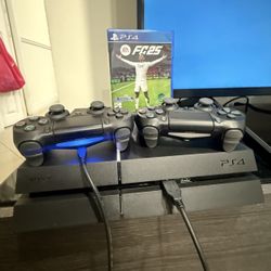 PS4 - Playstation 4 Console Bundle w/ 2 Controller And Fc25 FIFA 25 And  More Games Installed As Well , Cables & 2 Controllers🎮