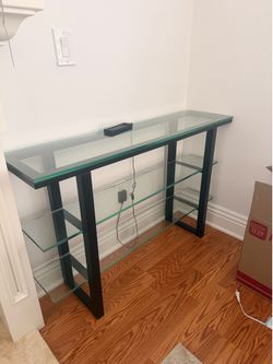 Crate and Barrel Glass table