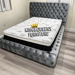 New Queen Bed Frame With Matress 