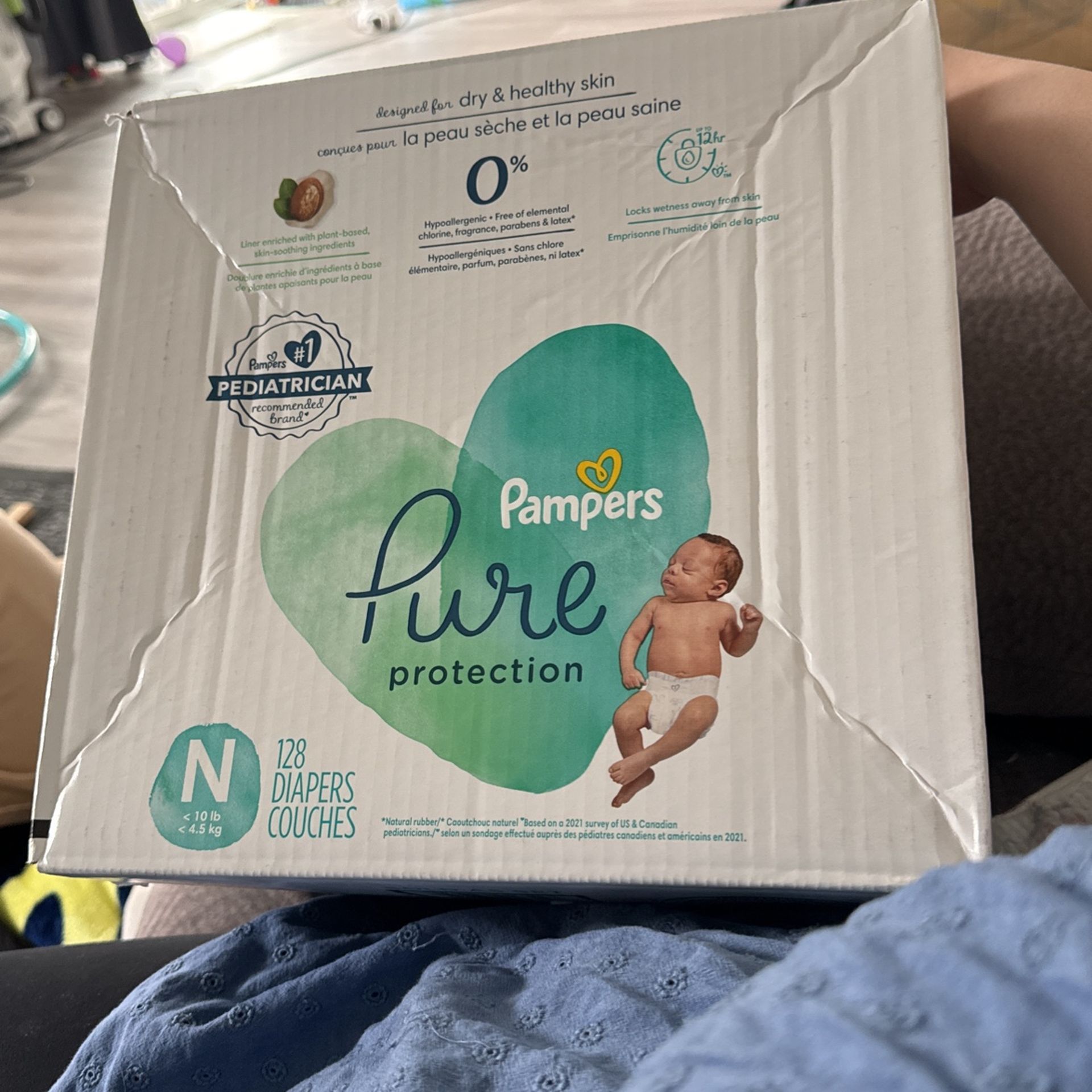 Unopened Box pampers Pure NEWBORN