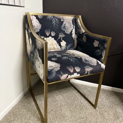 2 Black & Gold Accent Chairs