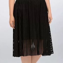 Torrid Mesh Stripe A Line Midi Skirt Black Plus Size 18 Gothic Vacation Resort